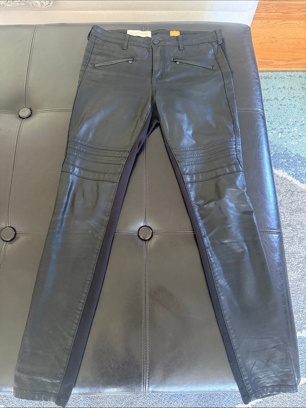 Pilcro Black Moto-Style Skinny Jeans